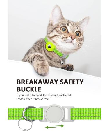 Buy Luminous Yellow Airtag Cat Neck Band | Reflective Kitten Collar with Bell | Light Tracker for Young Cats - Buy Online on SooperMarket.com