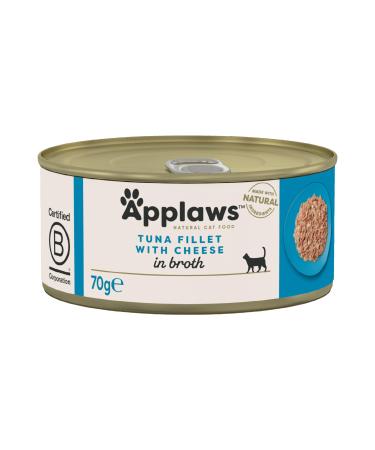 Applaws Premium natural cat food wet tuna with cheese in broth 70g can (24x70g) tuna with cheese in broth 70 g (24 Pack)