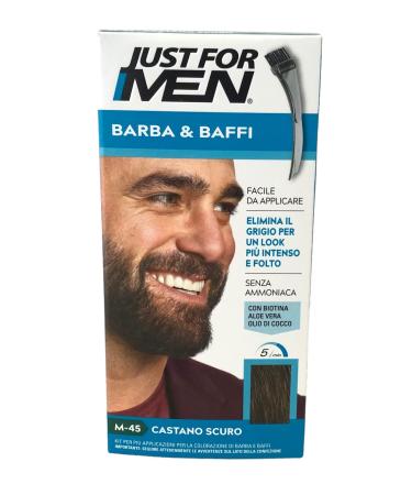 Just For Men Brush-In Color Gel for Mustache Beard & Sideburns Dark Brown M-45 1 ea
