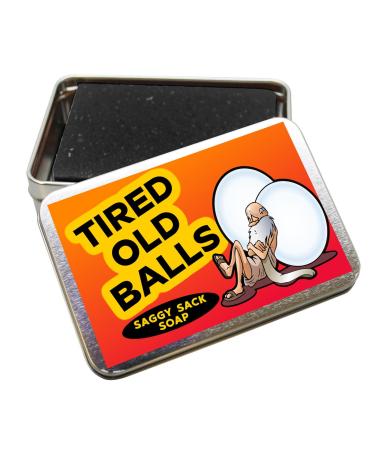 Gears Out Tired Old Balls Soap Bar for Mens Gag Gifts Over-the-Hill Milestone Birthday Presents Husbands OTH Black Charcoal Soap for Adults Stocking Stuffers for Men