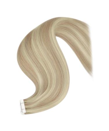 Youngsee Real Hair Extensions Tape - 50cm Ash Blond & Blond Invisible Tape Extensions - Remy Tape In Hair - 20pcs #18/613 & #18P613 - International Shipping - Buy Online on SooperMarket.com