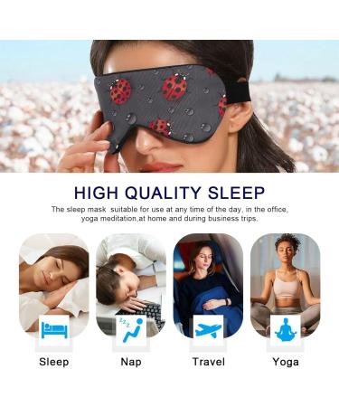 Haskirky Light Blocking Eye Mask - Breathable & Adjustable for Men and Women | Ideal for Travel, Yoga, Meditation, Office, and Deep Sleep - Ladybugs Design - Buy Online on SooperMarket.com