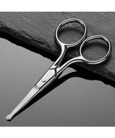Buy Healvian Rounded Tip Grooming Scissors - Stainless Steel Facial Hair Safety Scissors for Men & Women | Perfect for Nose Eyebrows Moustache & Eyelashes - International Shipping Available - Buy Online on SooperMarket.com