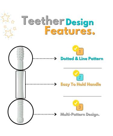 Soft Silicone Teething Tubes for Babies (4 Pack) with Cleaning Brush - Safe Teether Toy for Infants & Toddlers - Buy Online on SooperMarket.com