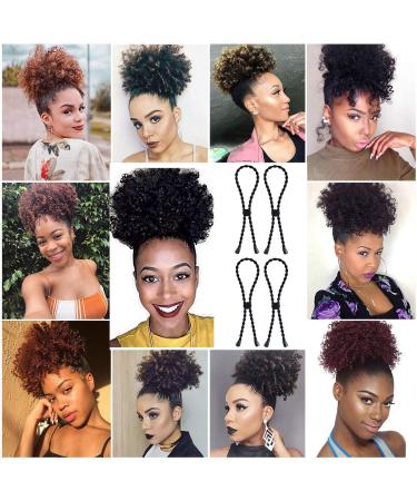 Adjustable Afro Puff Ponytail Ties for Natural Curly Hair Styles - 5PCS - Buy Online on SooperMarket.com