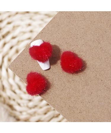 Minkissy Decoraciones Para U as Acrilicas Nail Art Fluffy Pom Balls: 3D Magnetic Nail Art Balls Heart Shaped Detachable Nail Art Fluffy Pom Poms Plush Balls for Nail Decor 5 Bags Heart Decor - Buy Online on SooperMarket.com