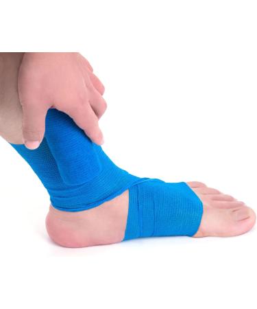 Cojj 12 pcs Self-Adhering Cohesive Bandage - 10cm x 4.5m Waterproof Elastic Tape for Wounds & Animal Care (Blue) - Buy Online on SooperMarket.com