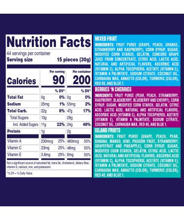 Welch's Fruit Snacks Variety Pack - Mixed Fruit, Island Fruits & Berries, Gluten-Free (Pack of 22, 2.25 oz Bags) - Buy Online on SooperMarket.com