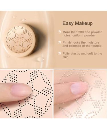 NUIBO 2 Pack Mushroom Head Air Cushion CC Cream Foundation with Sponges - Natural Matte Finish - Buy Online on SooperMarket.com