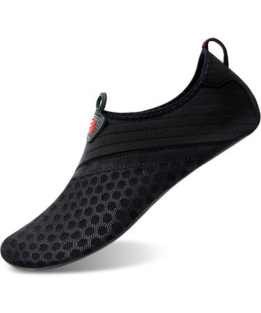BARERUN Barefoot Quick-Dry Water Sports Shoes Aqua Socks | Black Holes | Women 14-15/Men 12-13 - Buy Online on SooperMarket.com