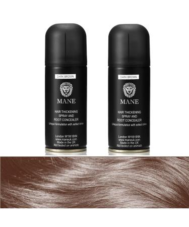 Mane Hair Thickening Spray Travel Size 100 ml Duo Pack (Dark Brown)