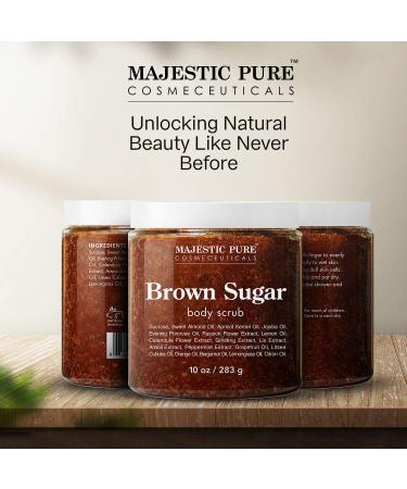 Natural Brown Sugar Body Scrub - Reduce Cellulite & Stretch Marks - 10 oz Exfoliating Scrub - Buy Online on SooperMarket.com