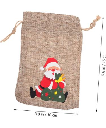 KOMBIUDA 6pcs Christmas Sack Bags Drawstring Christmas Bag Multipurpose Storage Bags Elk Burlap Bag - Buy Online on SooperMarket.com