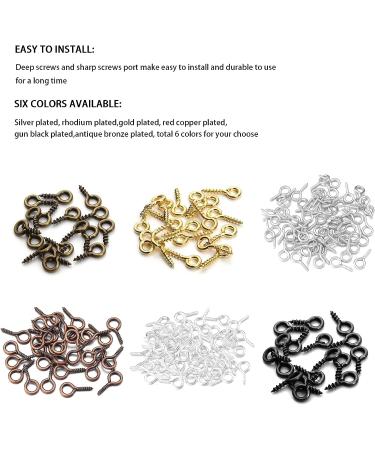 Linsoir Beads 200 Pcs Metal Screw Eye Pins Hooks 7X14mm - Rhodium Plated for DIY Jewelry Making and Crafts - Buy Online on SooperMarket.com