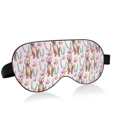 Haskirky Light Blocking Eye Mask Breathable and Adjustable Adult Men and Women Travel on Business Trips Yoga Meditation Light Smooth Comfortable Eye Mask Office Deep Sleep Goodies Cute Rabbit Flowe
