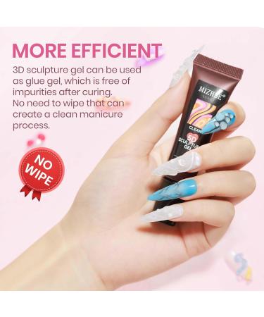 MIZHSE 5D Sculpture Gel for Nails - Clear Molding & Carving Gel | 15ml Gel for Nail Art & DIY Manicure Decorations - Buy Online on SooperMarket.com