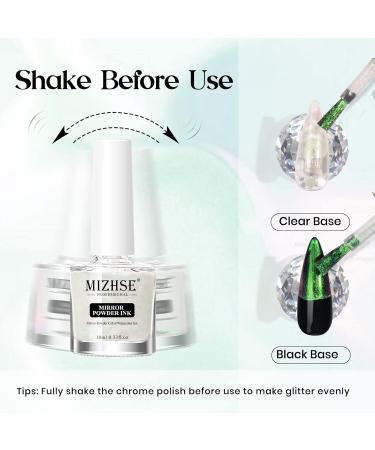 MIZHSE Chrome Magic Mirror Nail Gel 10ML - Liquid Powder for Nails, Mermaid Glitter & Iridescent Effect Metallic Chameleon Nail Polish MJY002 - Buy Online on SooperMarket.com