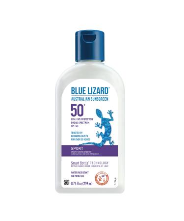 BLUE LIZARD Sport Mineral-Based Sunscreen Lotion - SPF 50+  Cream  Unscented  8.75 Fl Oz