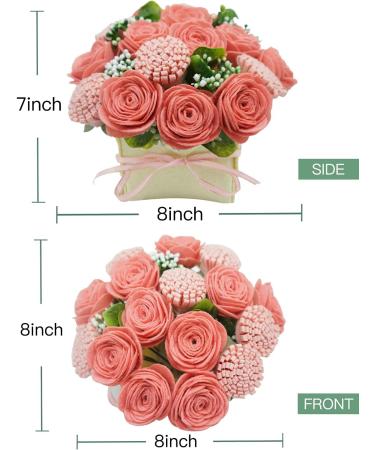 DIY Felt Flower Art Craft Kit - Pink Rose and Carnation Bouquet | Beginner Floral Gift Kit with Pre-Cut Felt Flowers - Buy Online on SooperMarket.com