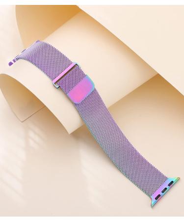 Rabini Metal Magnetic Band Compatible with Apple Watch 38mm 40mm 41mm 42mm 44mm 45mm 49mm  Rainbow Stainless Steel Mesh Loop Bands for iWatch SE Ultra Series 8 7 6 5 4 3 2 1 Women Men  Multicolor 1-Multicolor 38mm/40mm/41mm - Buy Online on SooperMarket.com