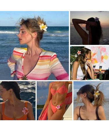 4 Pieces Hawaii Hair Clip Flowers - Beach Hair Accessories for Girls & Women | Perfect for Parties & Vacations - Buy Online on SooperMarket.com