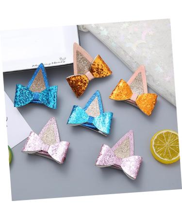 MUSISALY 6 Pairs Hair Bow Barrettes Kawaii Hair Clips Glitter Bowknot Hairpin Cute Hair Supplies Glitter Hair Clips Ear Bow Hair Barrettes Hair Pin Hair Clips for Girl Bow Hair Clip Fabric - Buy Online on SooperMarket.com