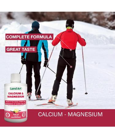 Liquid Calcium Magnesium Formula with Vitamin D Vitamin E and Zinc - Maintain Healthy and Stronger Bones - 500ml - Vanilla Spearmint Flavor - Non-GMO Gluten Free Sugar Free - Made in Canada - Buy Online on SooperMarket.com