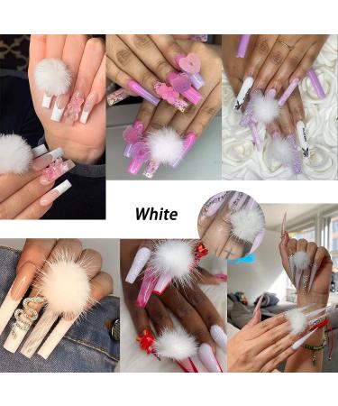 12 PCS 3D Magnetic Fluff Balls Nail Charms - Colorful Pom Pom Nail Art Supplies for Acrylic Nails - Buy Online on SooperMarket.com