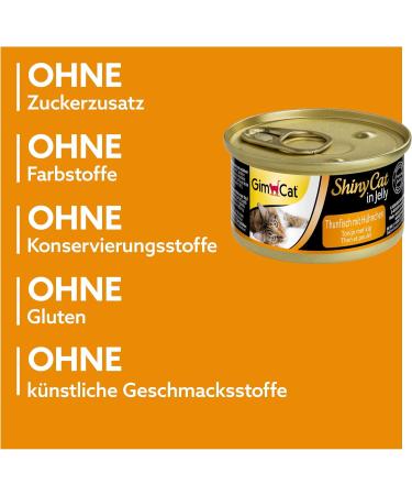 Gimcat Shinycat in Jelly Tuna & Chicken - Premium Wet Cat Food (24 x 70g) with Fish & Taurine - International Shipping Available - Buy Online on SooperMarket.com