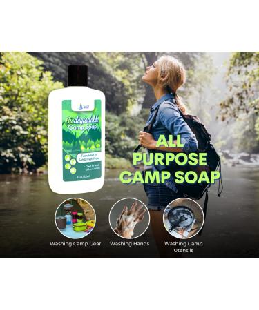 Biodegradable Camp Soap 8 oz (2 Pack) - Fresh & Salt Water Safe - Unscented & Fragrance-Free - Travel Hand, Dish, Clothing, and Laundry Soap - Buy Online on SooperMarket.com