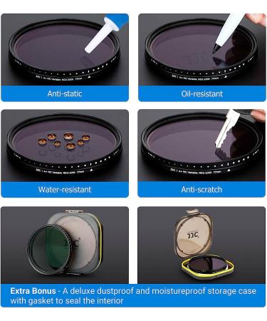 JJC 55mm VND Variable ND Filter for Nikon D5600/D3500/D3400/D7500 & Sony A7 Series - ND2-2000 Fader for 18-55mm & 28-70mm Kit Lenses - Buy Online on SooperMarket.com