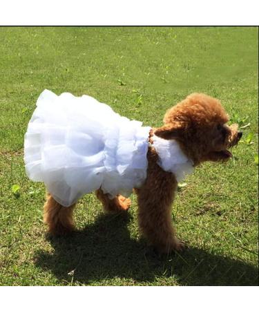 Delifur Dog White Wedding Dress Princess Fashion Skirt for Small Medium Dogs & Cats (L) - Buy Online on SooperMarket.com