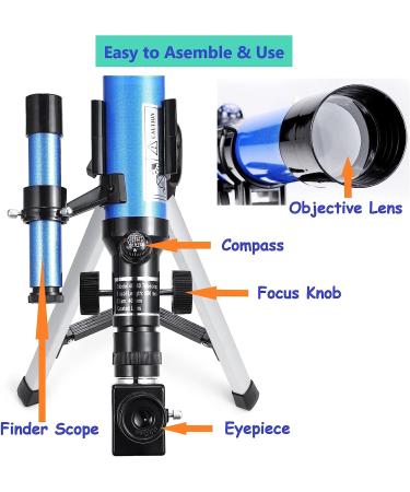 MaxUSee Kids Telescope 400x40mm with Finder Scope + Portable 10X42 Monocular for Moon Viewing, Bird Watching & Wildlife Scenery | Ideal for Kids & Beginners - Buy Online on SooperMarket.com