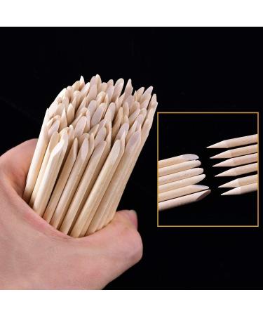 RYFAB 200 Packs Wood Sticks Double Sided Nail Art Multifunctional Cuticle Pusher Remover Manicure Pedicure Tool - Buy Online on SooperMarket.com