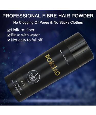 Shop Hair Fibres Black Professional Quality Hair Powder for Thinning Hair | Instant Concealment for Men & Women | No Greasy Residue - Buy Online on SooperMarket.com