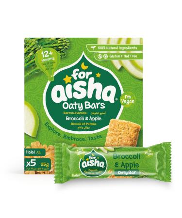 For Aisha Oaty Bars Vegan Nut Free Gluten Free Dairy Free 100% Natural Ingredients (Broccoli & Apple 30 Bars)