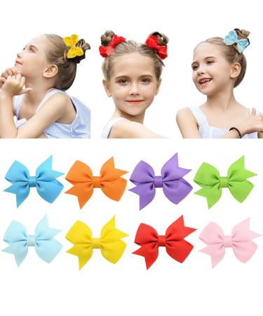 Yueci 3/8 hair tie for girls sweet grinding multi -colored hair clips Small crocodile chrams baby hair clips no fray no slippery handmade big grain ribbon hair loops