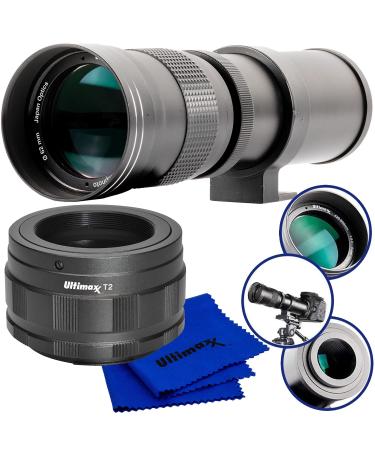 Ultimaxx 420-800mm f/8.3-16 Super HD Manual Telephoto Zoom T-Mount Lens + Canon EF-M Adapter for Canon EOS M, M2, M3, M5, M6, M6 Mark II, M10, M50, M50 Mark II, M100, M200 & Other EF-M Mount Cameras