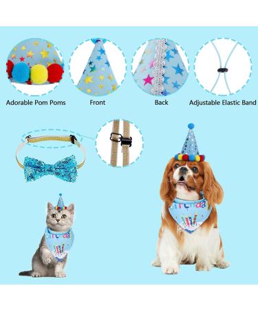NiCoLa Boy Dog Birthday Party Supplies - Dog Birthday Hat, Banner, Bandana, Latex Balloons | Ages 1-10 Blue Decorations - Buy Online on SooperMarket.com