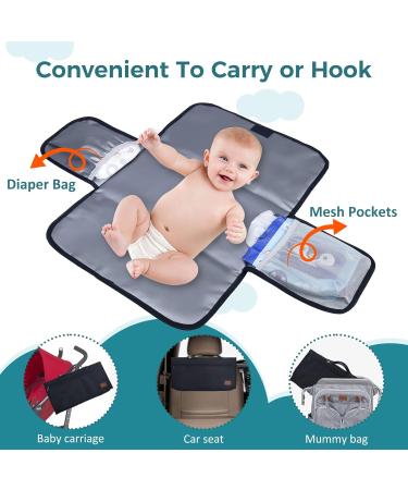 Gloppie XXL Waterproof Baby Wrap & Changing Pad - Compact Diaper Mat for Babies & Toddlers | Portable Travel Winding Mat - Black - Buy Online on SooperMarket.com