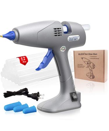 Hot Glue Gun  BLEDS Full-Size Glue Gun 80 & 120W  Stand-Up Large Glue Guns Anti-Dripping Dual High Temp Hot Melt Glue Gun With 12 Glue Sticks for Craft Art Creative Office Decor DIY Quick Repairs