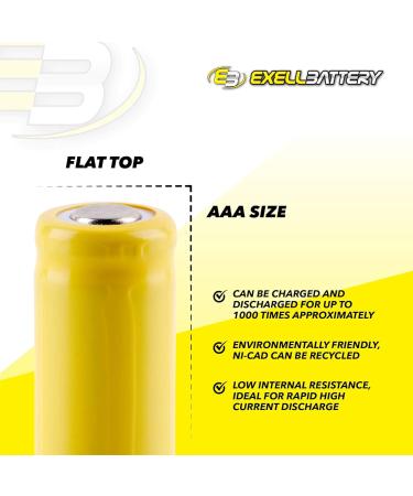 Buy 20x Exell AAA 1.2V 300mAh NiCD Rechargeable Batteries - Ideal for Meters Radios Hybrid Cars Telecoms & RC Devices | International Shipping Available - Buy Online on SooperMarket.com