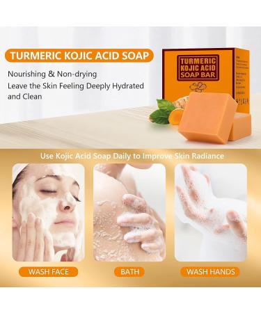 Tamoskiny Kojic Acid & Turmeric Soap for Dark Spots & Acne - 2 Pack 200g/7OZ - Buy Online on SooperMarket.com