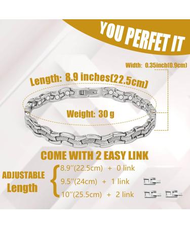 EnerCoppeX Magnetic Ankle Bracelet for Women Stainless Steel Lymph Detox Anklet 3500 Gauss Effective Magnet (SAC-0189S) - Buy Online on SooperMarket.com