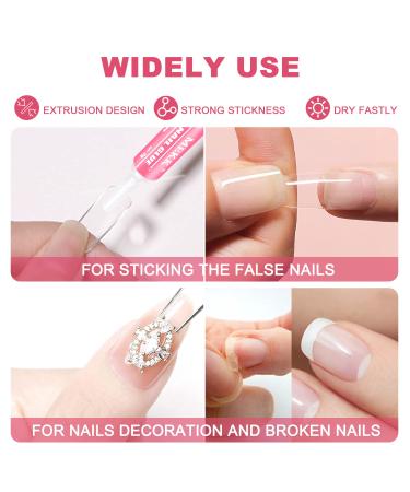 Nail Glue MEKK - Professional Long Lasting Acrylic Nail Adhesive for Press On & False Nails - Super Bond 0.07OZ/PCS (12PCS) - A-Pink - Buy Online on SooperMarket.com