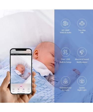iBaby M2C WiFi Baby Monitor Camera 1080P FHD Audio Night Vision Wall Mount Kit | 2021 Updated HD Video & Audio Quality with Motion Crying Alerts | White M2C with Flexible Tail - Buy Online on SooperMarket.com