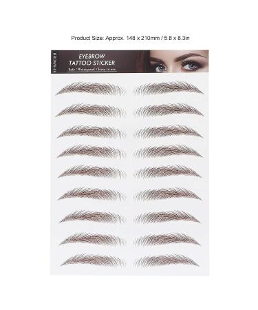 ANKROYU 10 Types Professional Eyebrow Stickers - Natural Brown Transfer Stickers for Women | Perfect Eyebrow Solution - Buy Online on SooperMarket.com