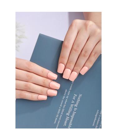 Buy Peachy Pink Gel Nail Strips | 22 Long-Lasting Self-Curing Nail Wraps | Easy Application with Prep Pads & Tools - Buy Online on SooperMarket.com
