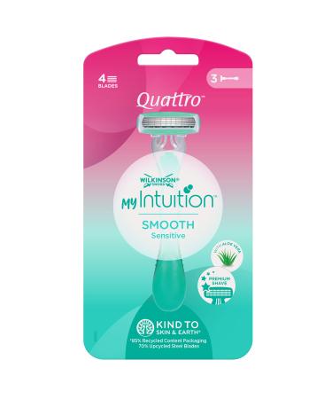 WILKINSON SWORD - Quattro For Women | Sensitive Comfort | Pack of 3 Disposable Razors