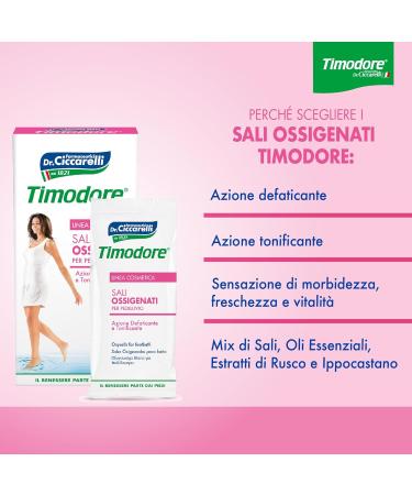 Timodore Oxygen Salt Mix | Refreshing Essential Oils for Tired Legs & Feet | 100% Made in Italy | Dermatologically Tested | 400g - Buy Online on SooperMarket.com